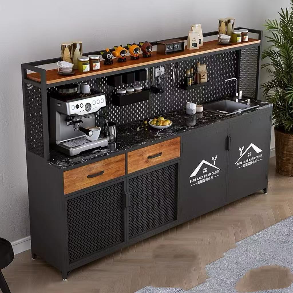 Coffee Tea And Company - Office water bar counter integrated cabinet,