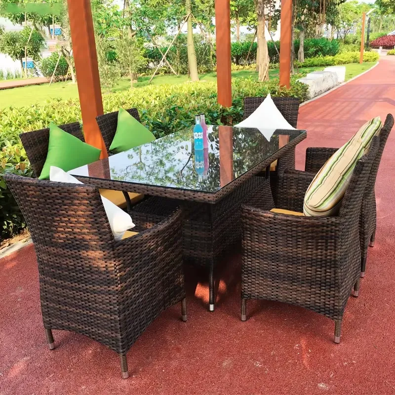 Coffee Tea Gardens - Outdoor Rattan Table and Chair Combination