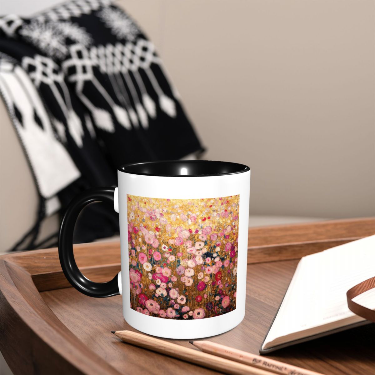Gustav Klimt Pink Flower Garde - Coffee Tea Gardens review and price