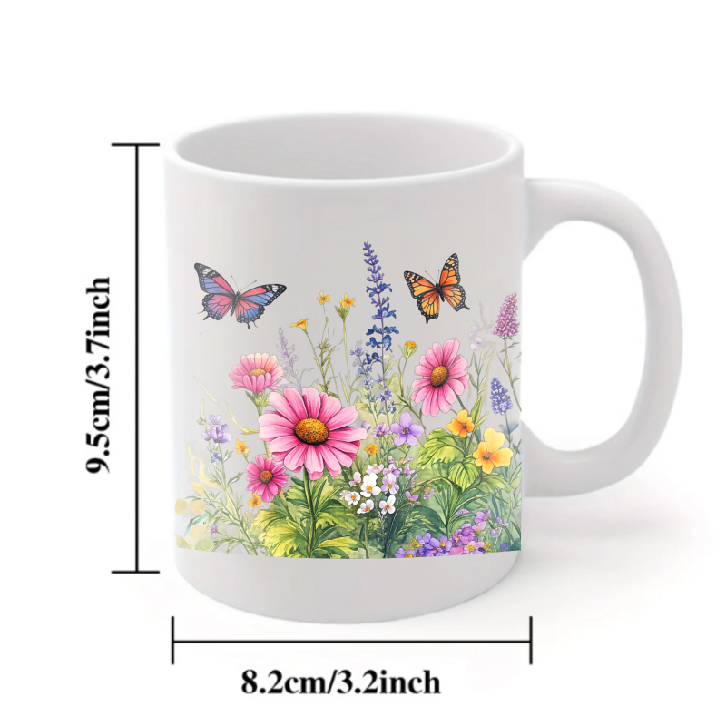 Ceramic cup white flower garde - Coffee Tea Gardens review and price